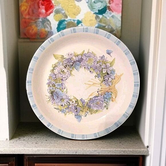 Marjolein Bastin Natures Sketchbook Plate LARGE Hallmark Butterfly Flower Wreath - Picture 12 of 13